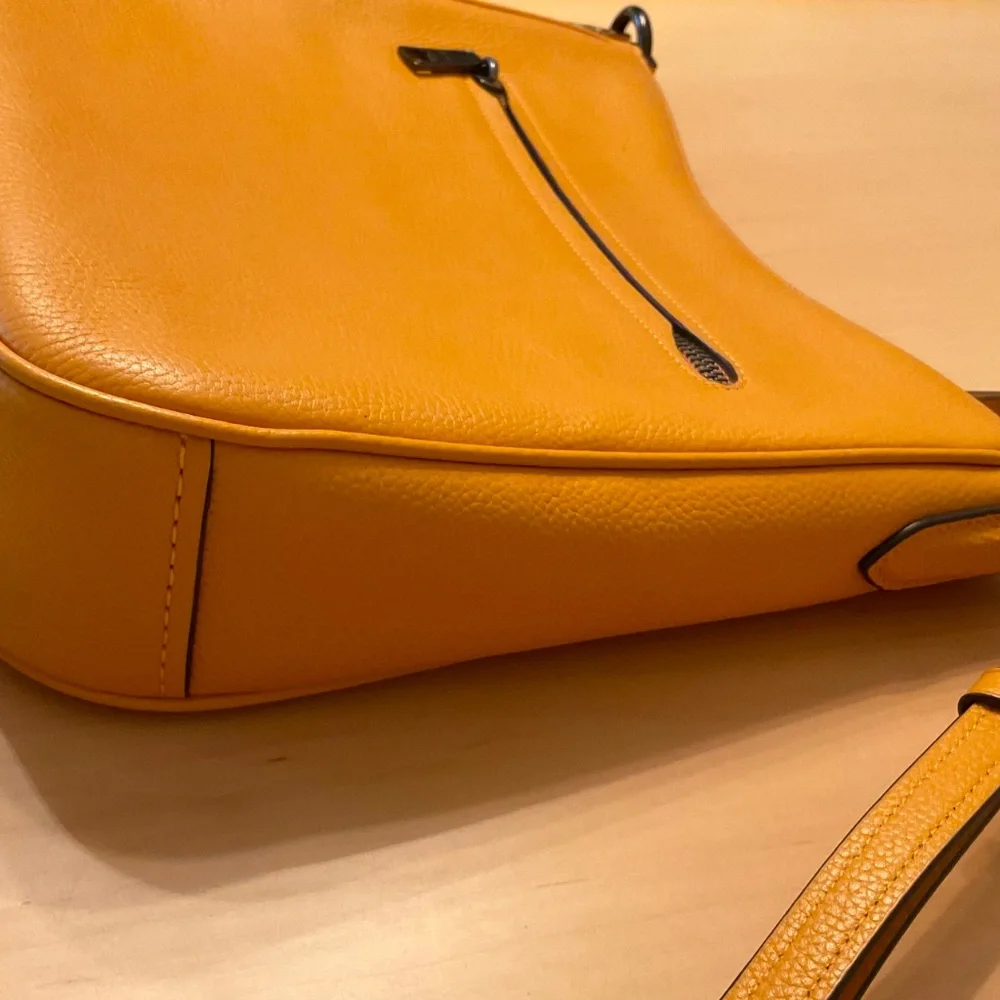 Coach Mustard Pebbled Leather Crossbody Bag